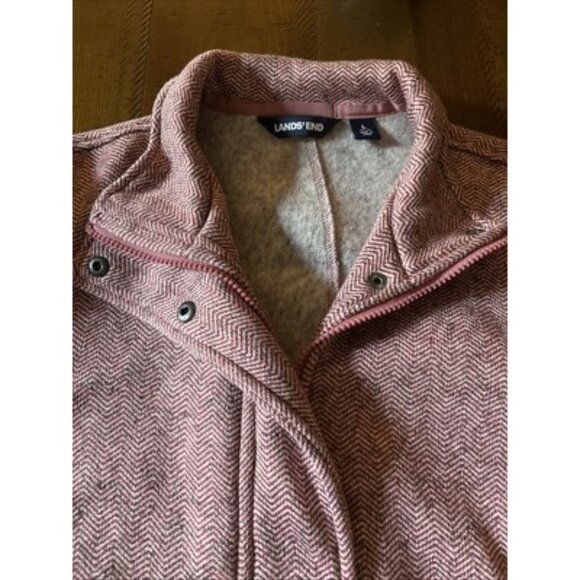 Lands End Pink Fleece Jacket Size Large Super Soft Inside - Picture 5 of 9